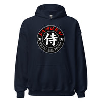 Samurai Honor Kanji 侍 design on unisex hoodie, front view