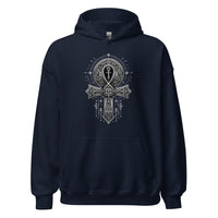 Ankh Egyptian Symbol design on unisex hoodie, front view