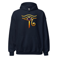 Eye of Ra Sun God design on unisex hoodie, front view