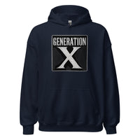 Generation X design on unisex hoodie, front view