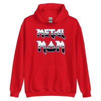 Metal Mom design on unisex hoodie, front view