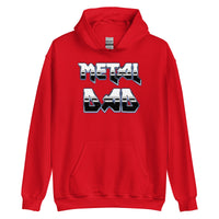 Metal Dad design on unisex hoodie, front view