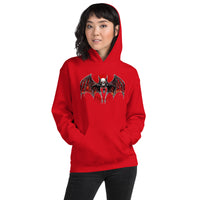 Blood Moon Vampire Bat design on unisex hoodie, front view