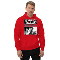 Anime Eyes Japanese Manga design on unisex hoodie, front view
