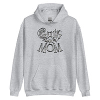 White Goth Mom Bat design on unisex hoodie, front view