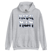 Metal Mom design on unisex hoodie, front view