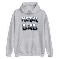 Metal Dad design on unisex hoodie, front view