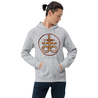 Withered Leviathan Cross design on unisex hoodie, front view