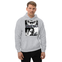 Anime Eyes Japanese Manga design on unisex hoodie, front view