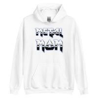 Metal Mom design on unisex hoodie, front view