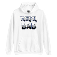 Metal Dad design on unisex hoodie, front view