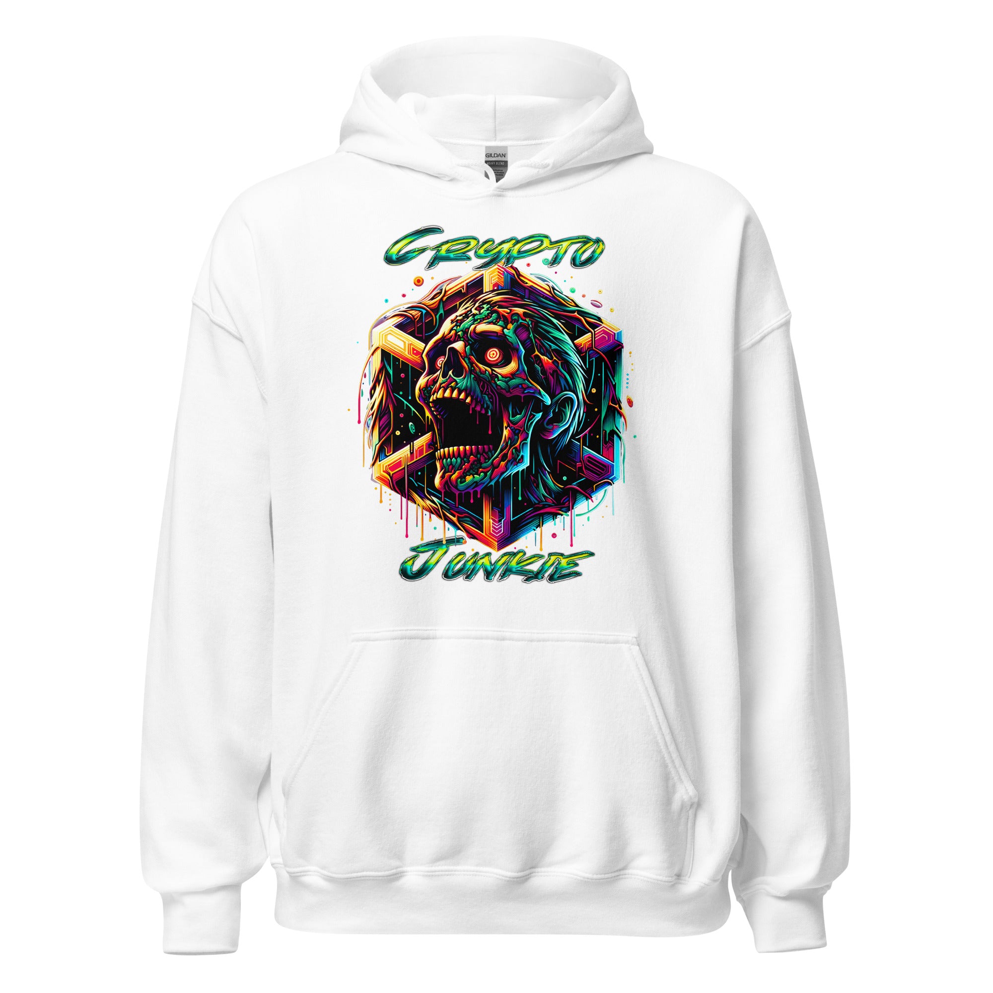 Screaming Zombie Skull Crypto Junkie Altcoins Season Pullover Hoodie Sweatshirt