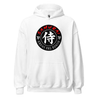 Samurai Honor Kanji 侍 design on unisex hoodie, front view