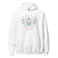 Ancient Egyptian Scarab Beetle design on unisex hoodie, front view