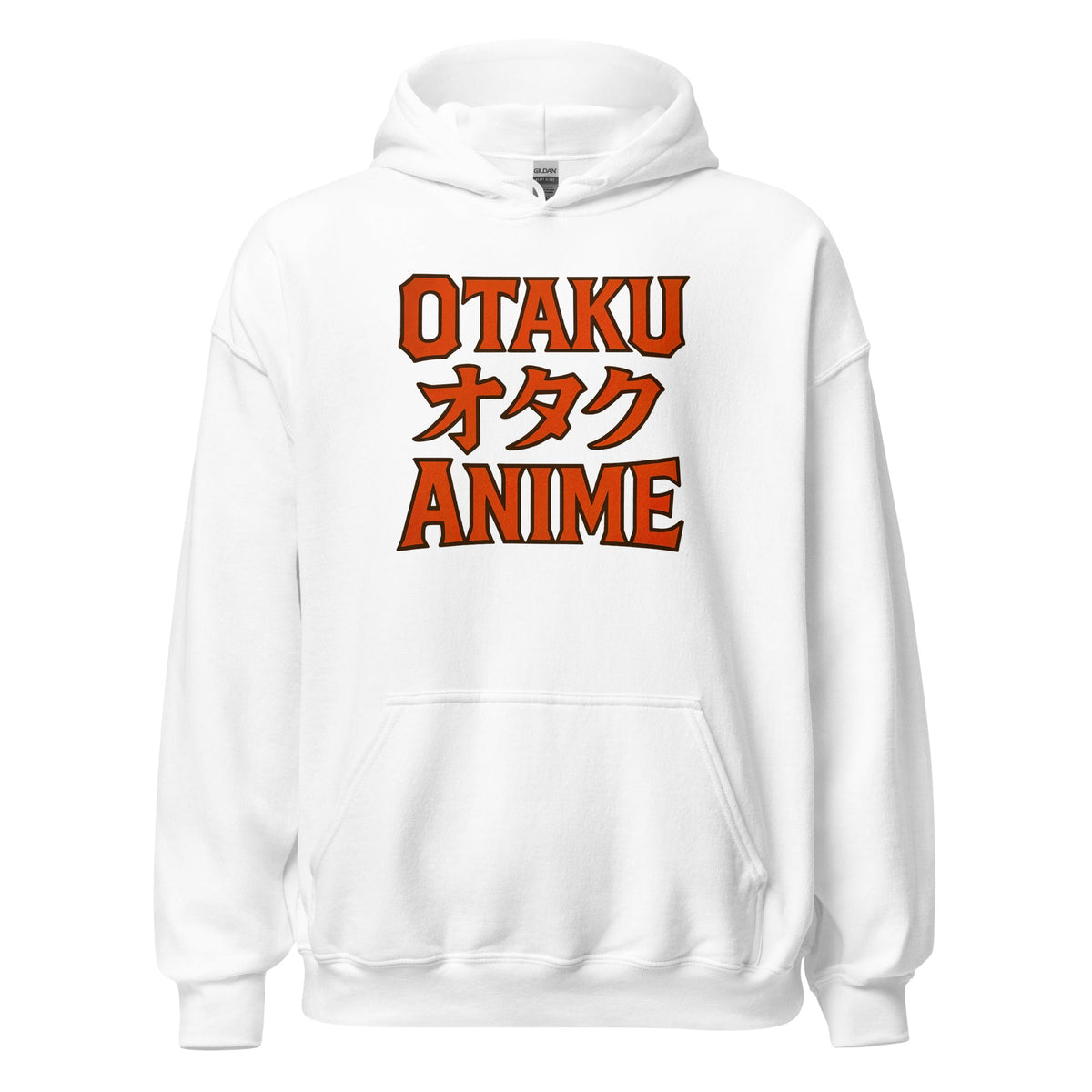 Otaku オタク Anime design on unisex hoodie, front view