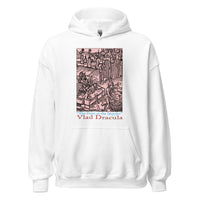 Feast of the Impaler design on unisex hoodie, front view