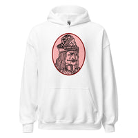Vlad the Impaler design on unisex hoodie, front view
