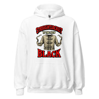Straightjacket Is the New Black design on unisex hoodie, front view
