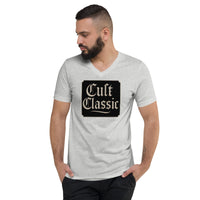 Cult Classic design on unisex V-neck shirt, front view
