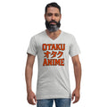 Otaku オタク Anime design on unisex V-neck shirt, front view