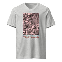 Feast of the Impaler design on unisex V-neck shirt, front view