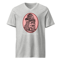 Vlad the Impaler design on unisex V-neck shirt, front view