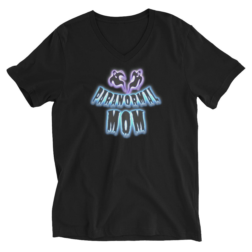 Paranormal Ghost Mom Poltergeist Mother's Day Short Sleeve V-Neck T-Shirt