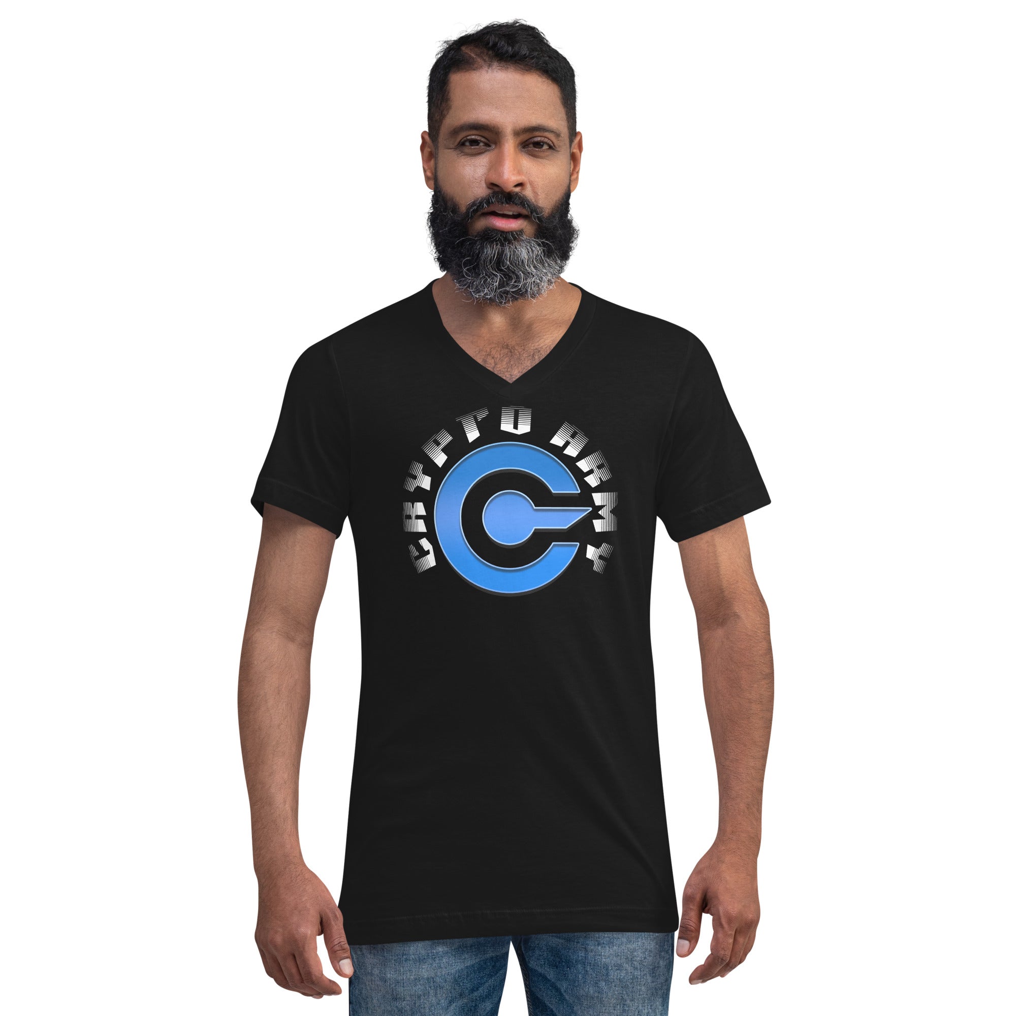 Crypto Army Strong Cryptocurrency Symbol V-Neck T-Shirt