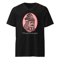 Vlad the Impaler design on unisex V-neck shirt, front view