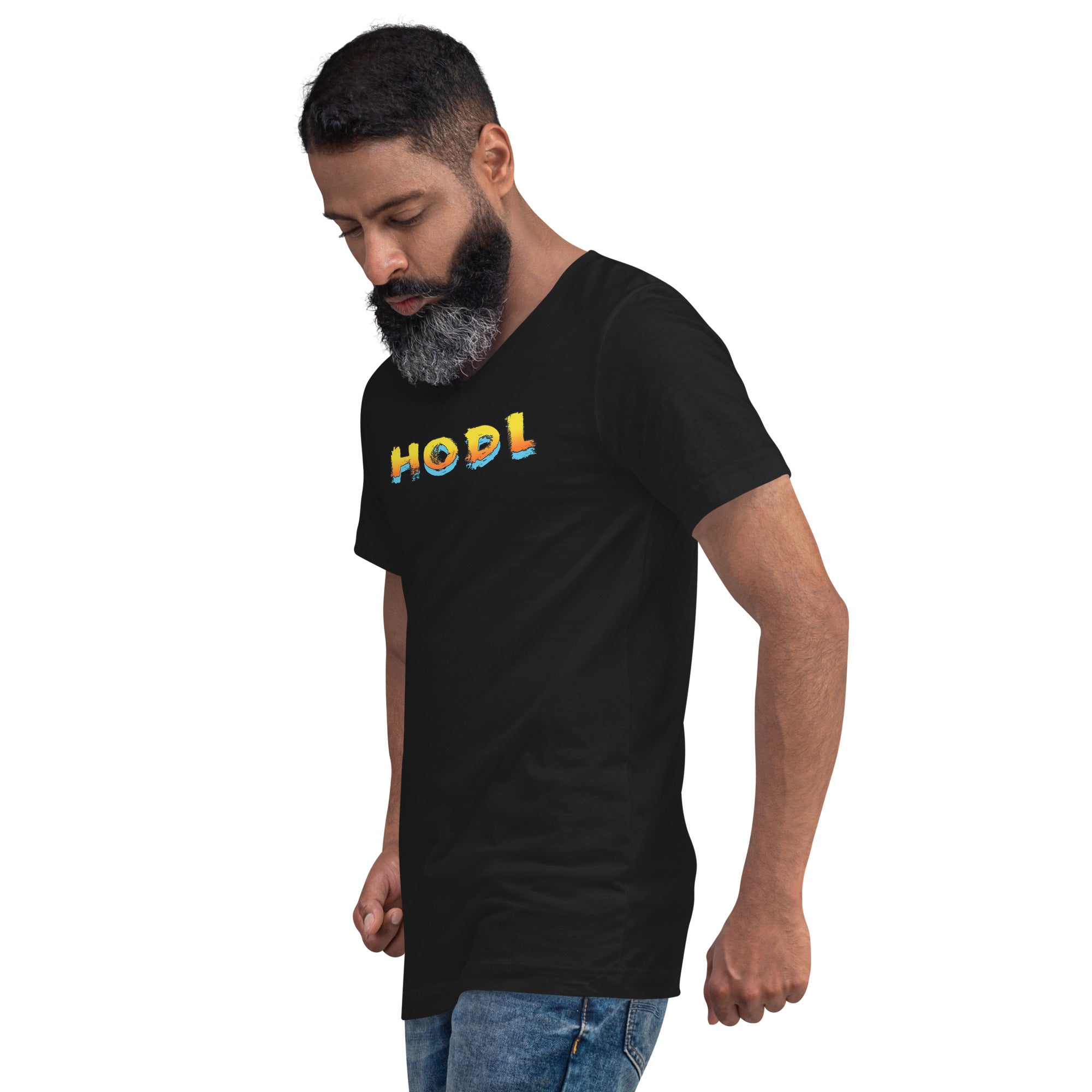 HODL Diamond Hands Your Crypto Bitcoin V-Neck T-Shirt