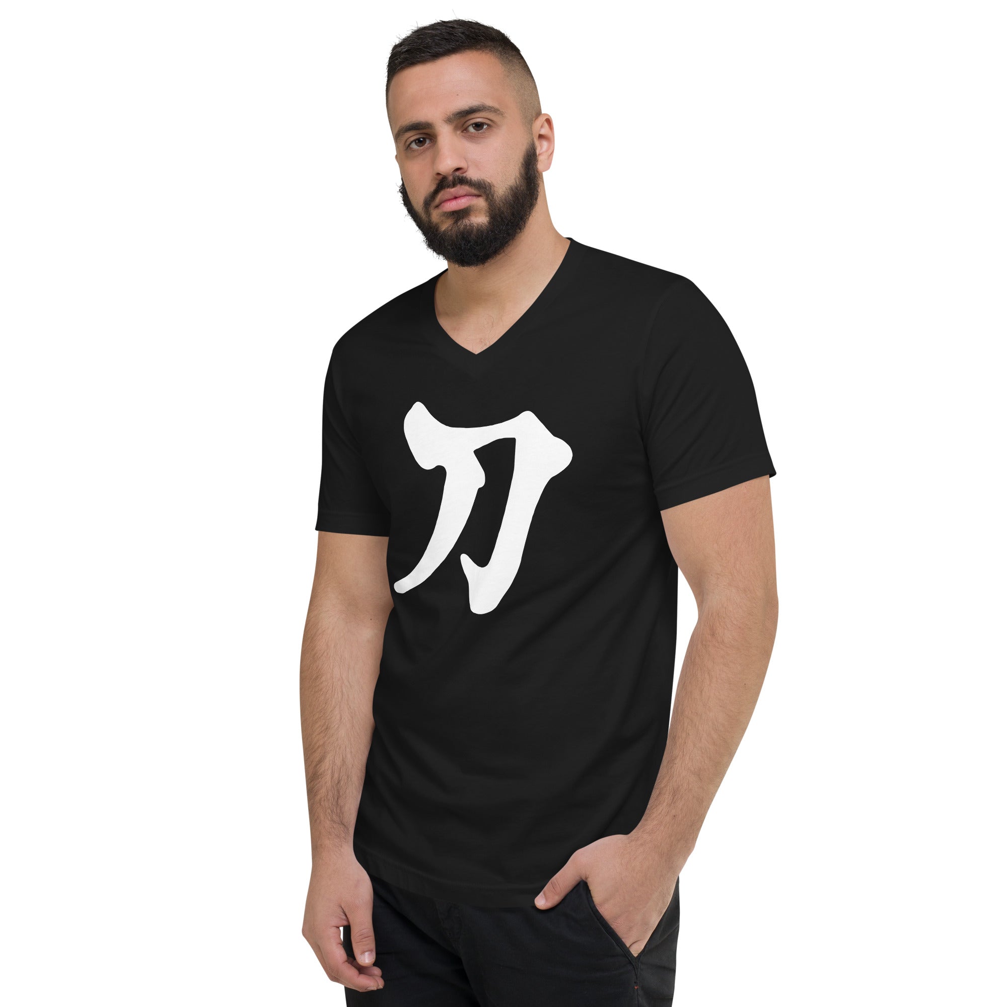 Sword Japanese Kanji Symbol Letter V-Neck T-Shirt