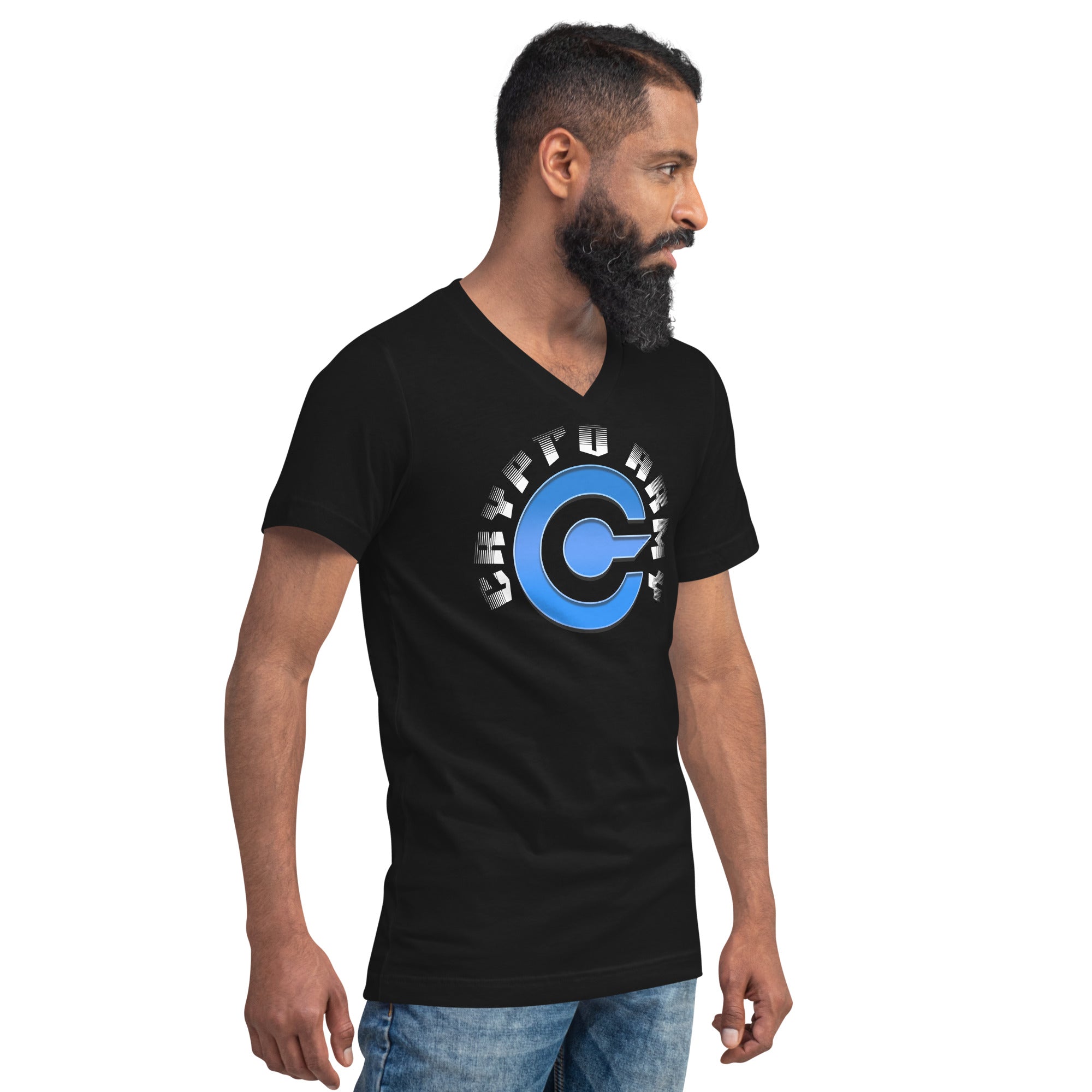 Crypto Army Strong Cryptocurrency Symbol V-Neck T-Shirt