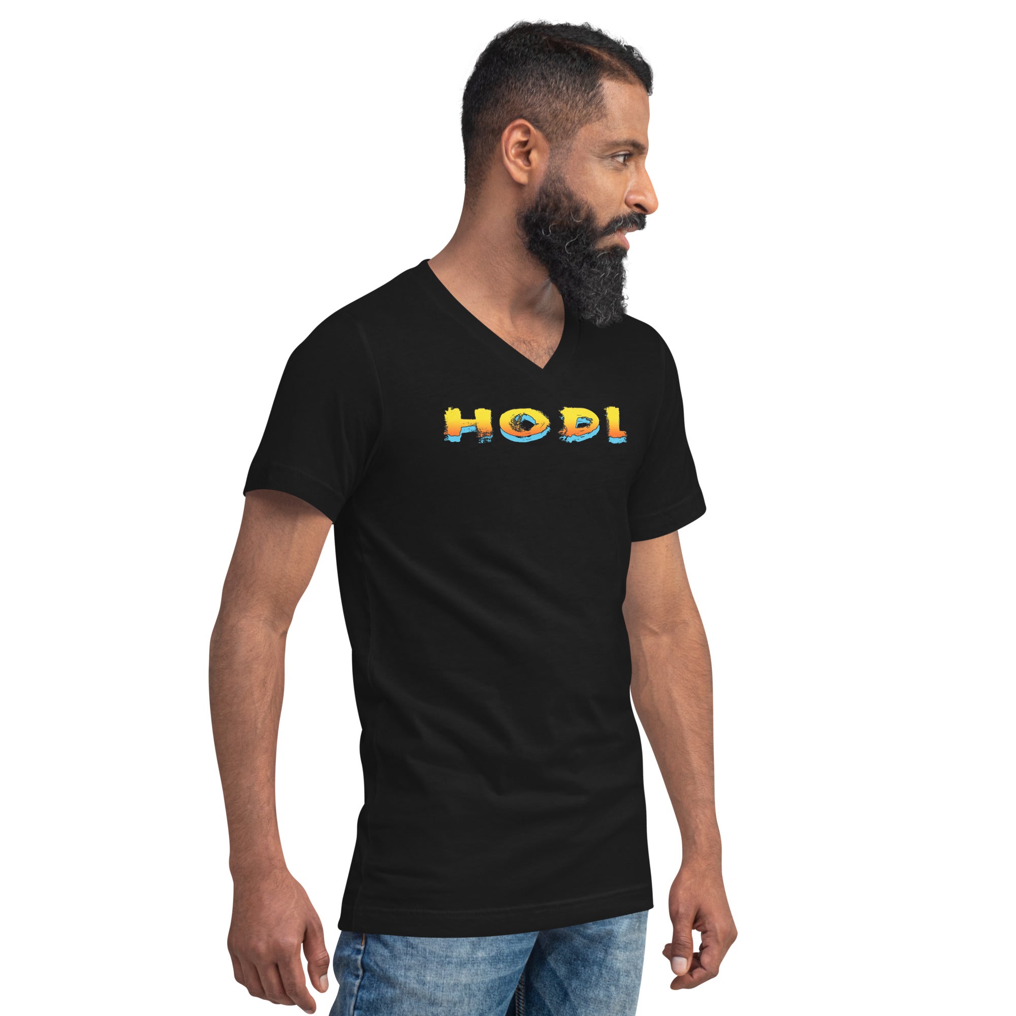 HODL Diamond Hands Your Crypto Bitcoin V-Neck T-Shirt