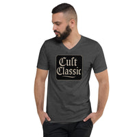 Cult Classic design on unisex V-neck shirt, front view