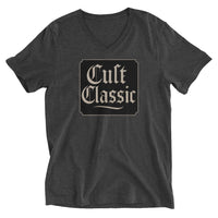 Cult Classic design on unisex V-neck shirt, front view