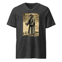 Plague Doctor 1334 design on unisex V-neck shirt, front view