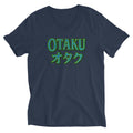 Otaku オタク design on unisex V-neck shirt, front view