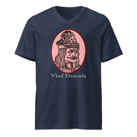 Vlad the Impaler design on unisex V-neck shirt, front view