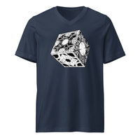 Lament Configuration design on unisex V-neck shirt, front view