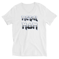 Metal Mom design on unisex V-neck shirt, front view