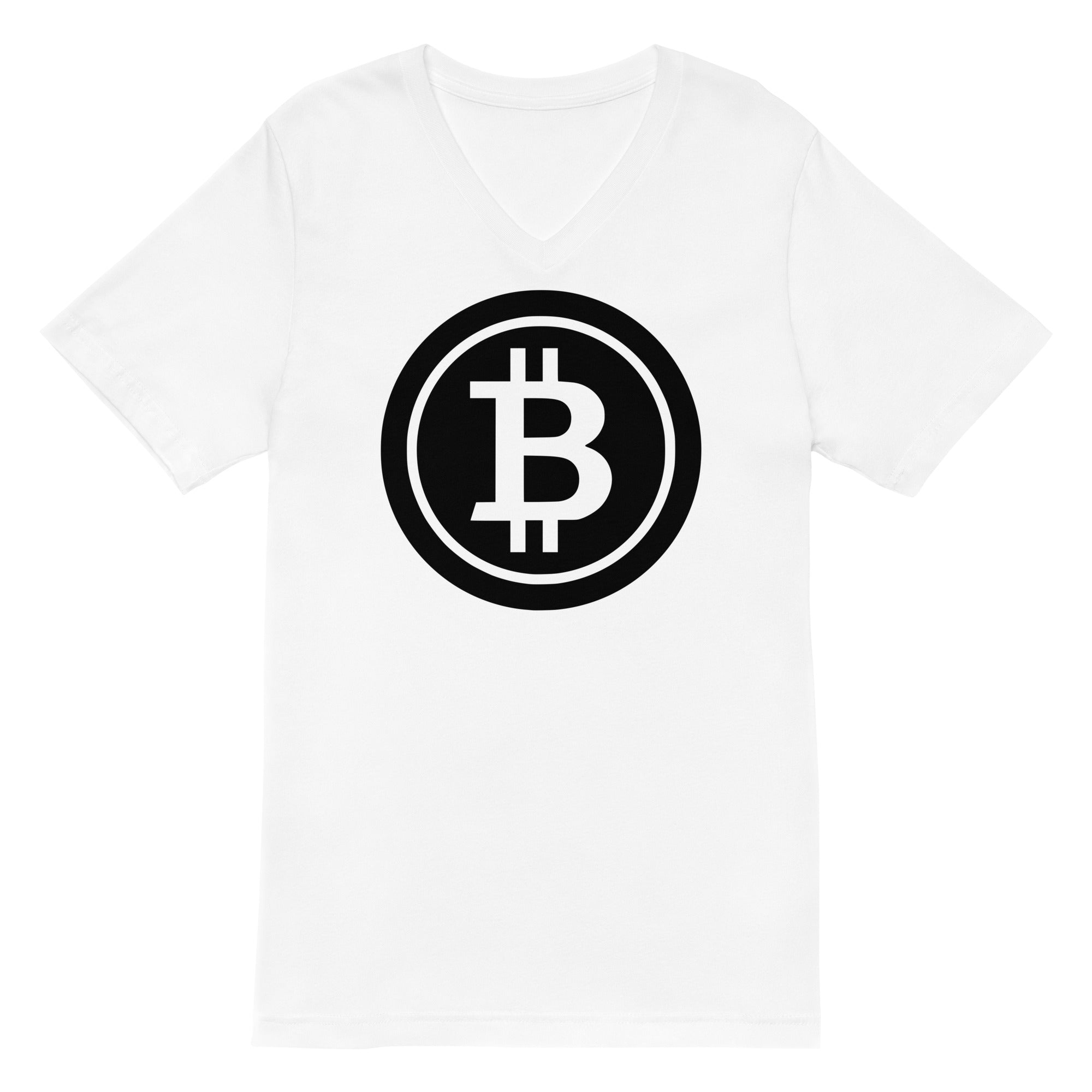 BTC Bitcoin Crypto Symbol Short Sleeve V-Neck T-Shirt