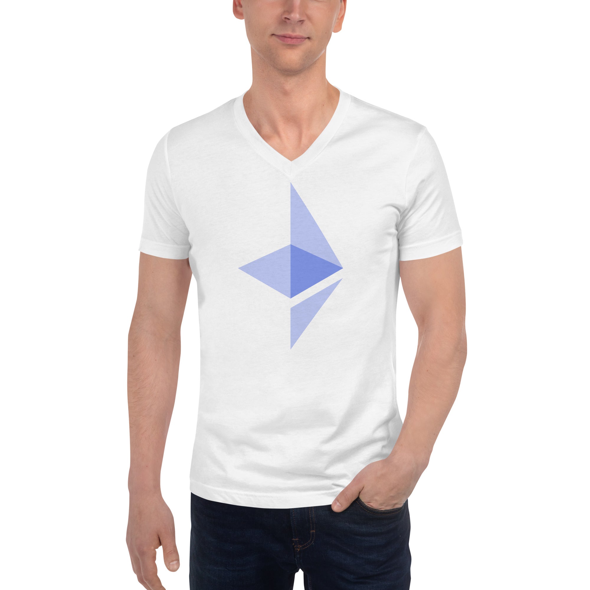 ETH Ethereum Cryptocurrency Symbol V-Neck T-Shirt