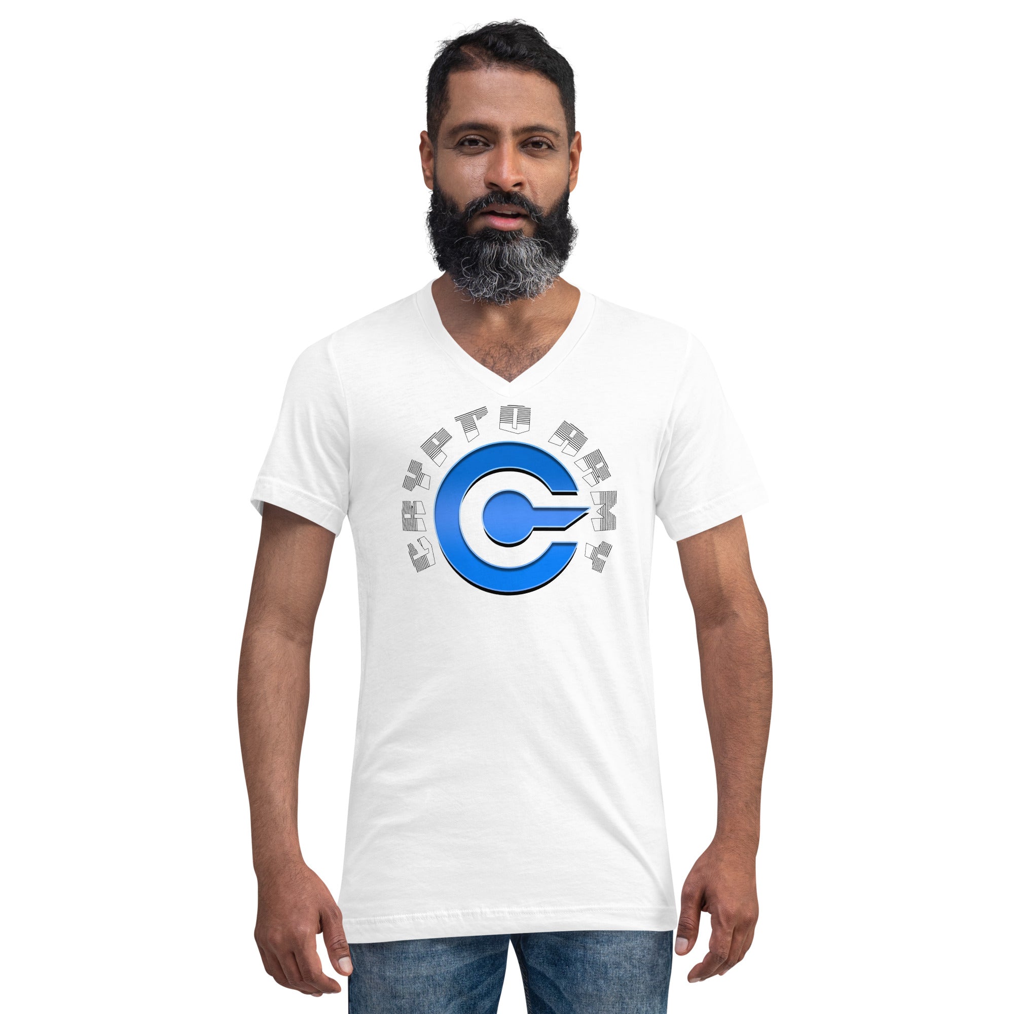 Crypto Army Strong Cryptocurrency Symbol V-Neck T-Shirt