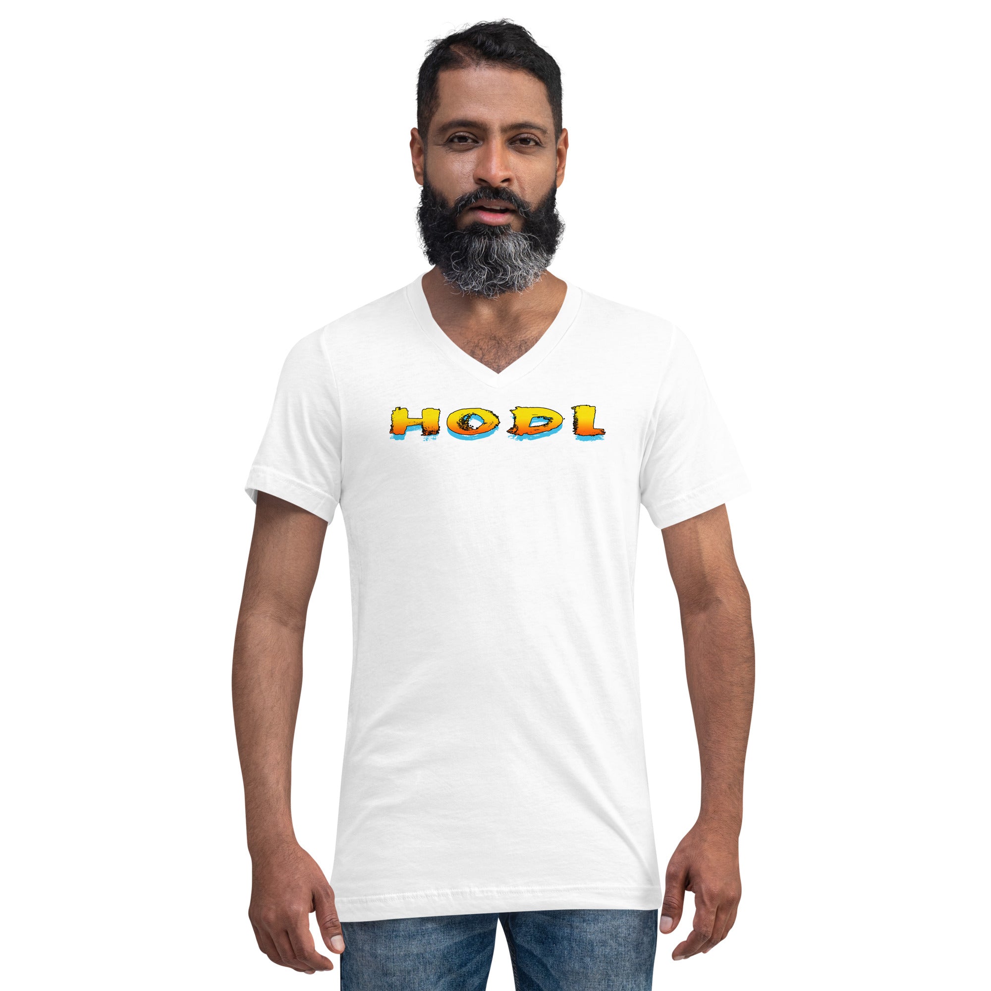 HODL Diamond Hands Your Crypto Bitcoin V-Neck T-Shirt