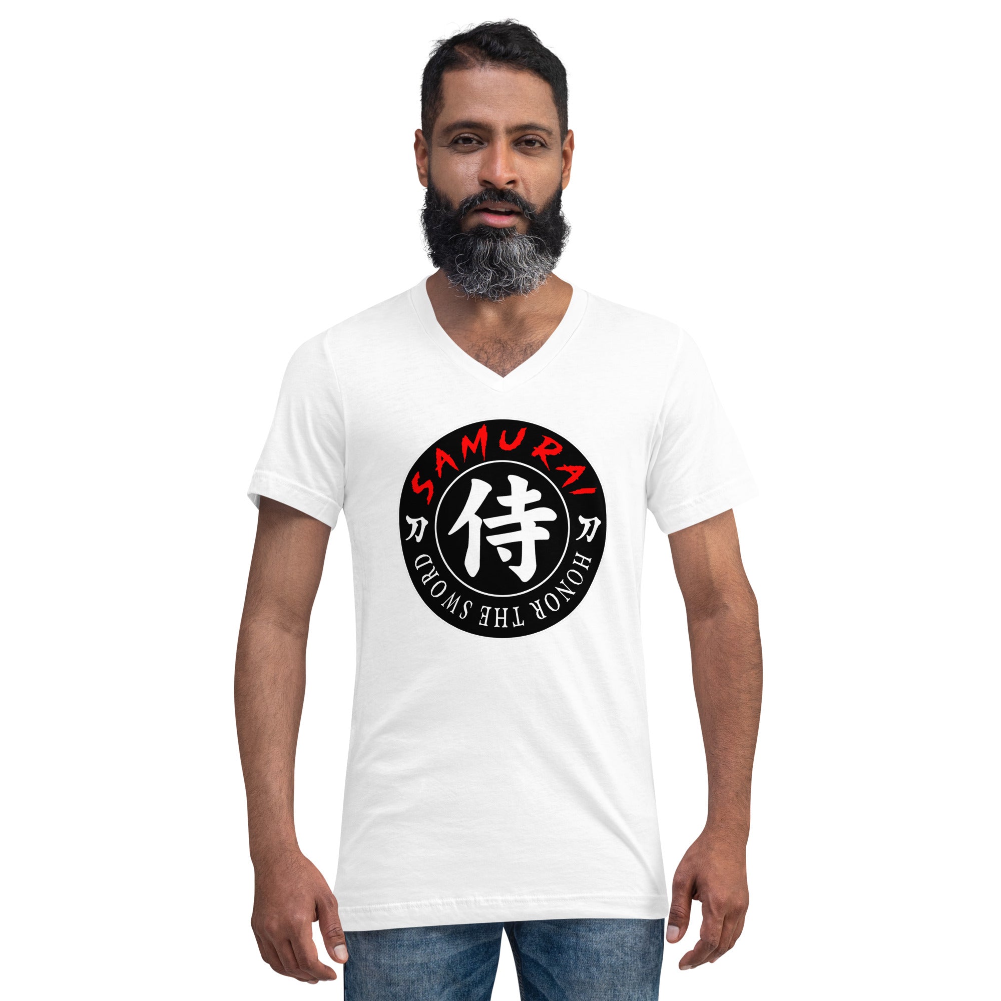 Samurai Honor the Sword Japanese Kanji Symbol V-Neck T-Shirt