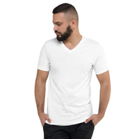 Sword Kanji 刀 design on unisex V-neck shirt, front view