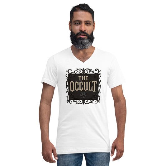 The Occult design on unisex V-neck shirt, front view