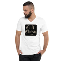 Cult Classic design on unisex V-neck shirt, front view