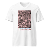 Feast of the Impaler design on unisex V-neck shirt, front view