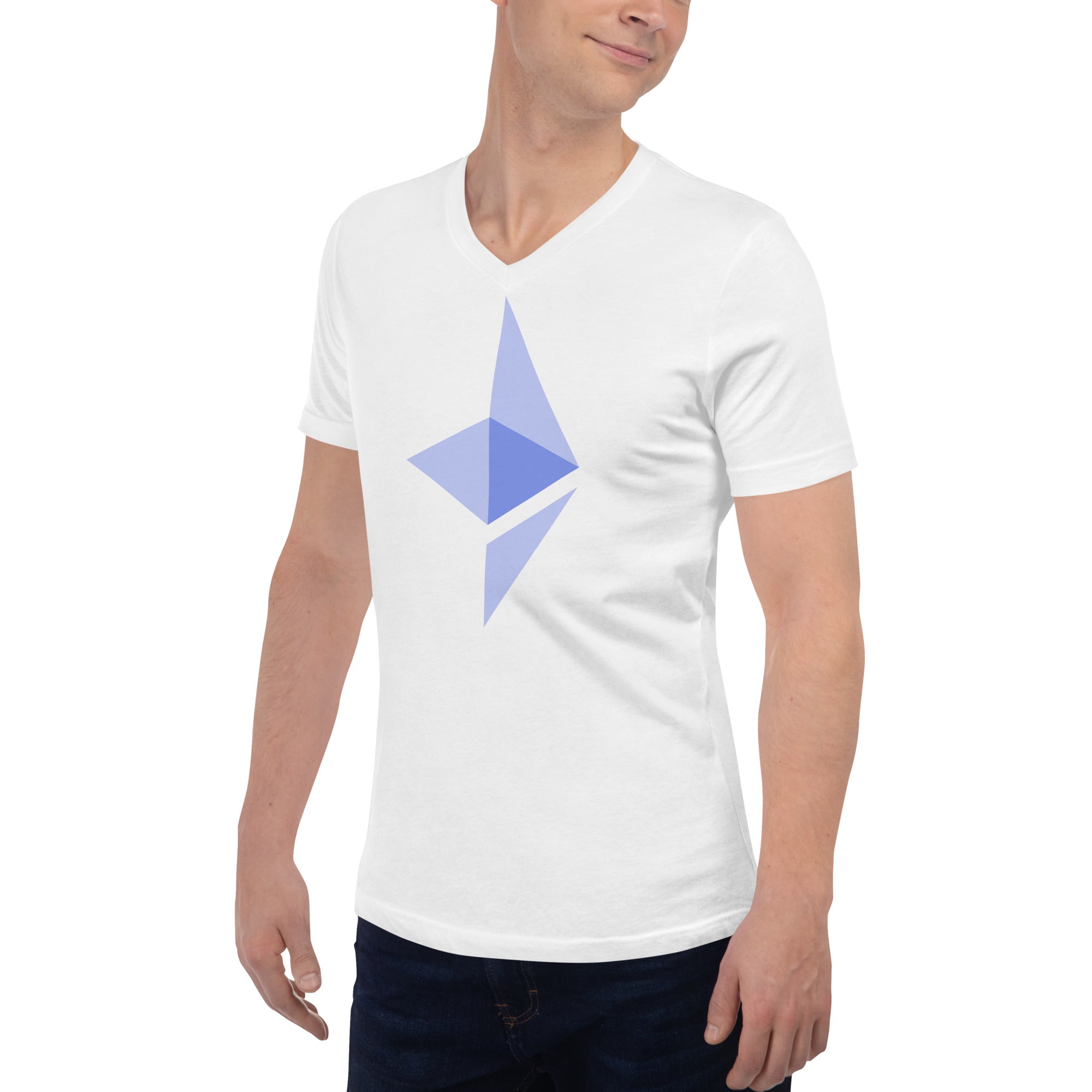 ETH Ethereum Cryptocurrency Symbol V-Neck T-Shirt